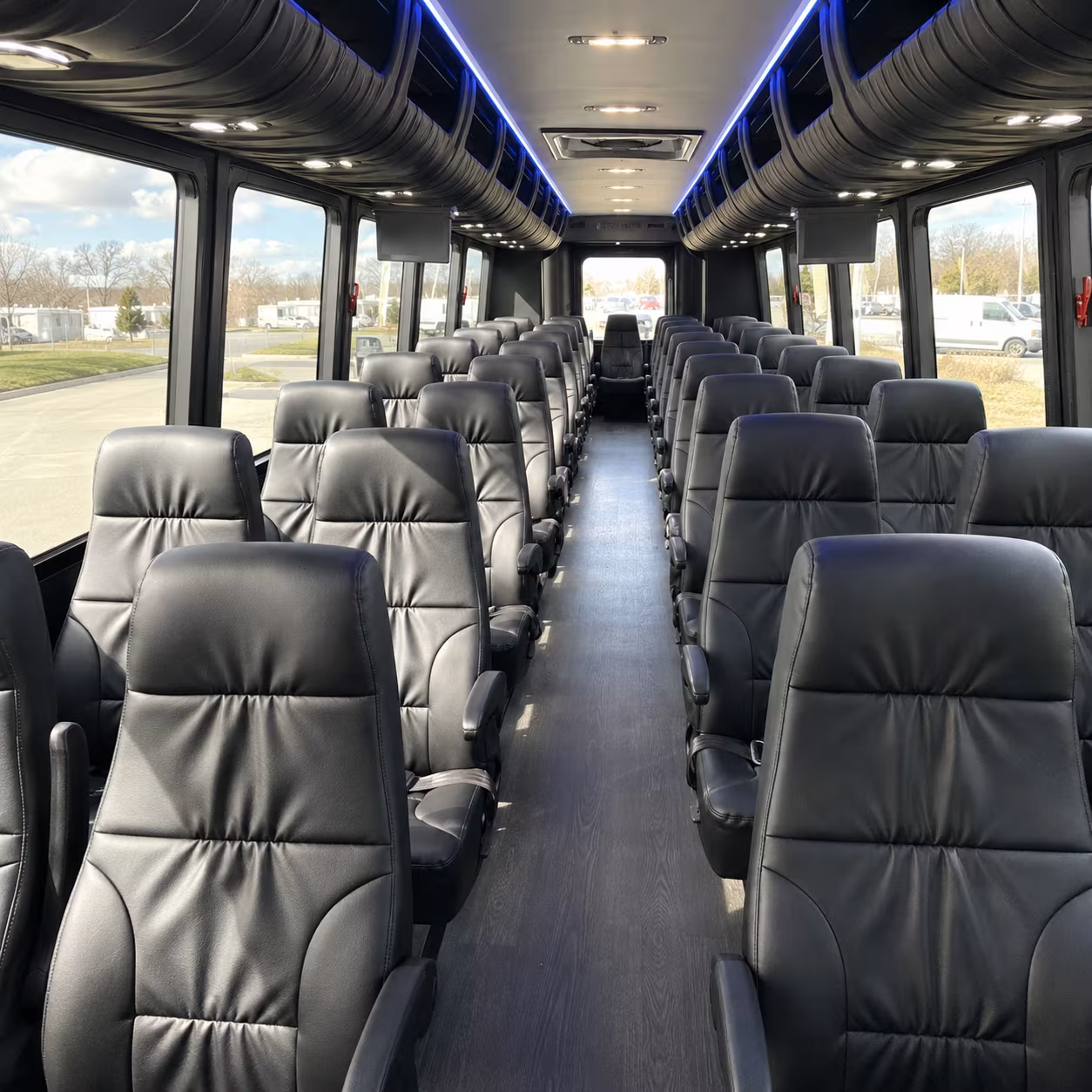 long distance charter buses for away games and overnight sports travel