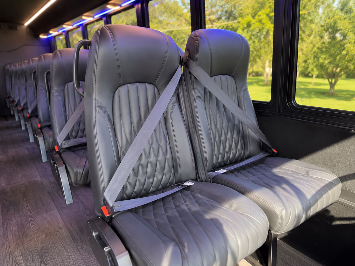upland 20 passenger minibus interior