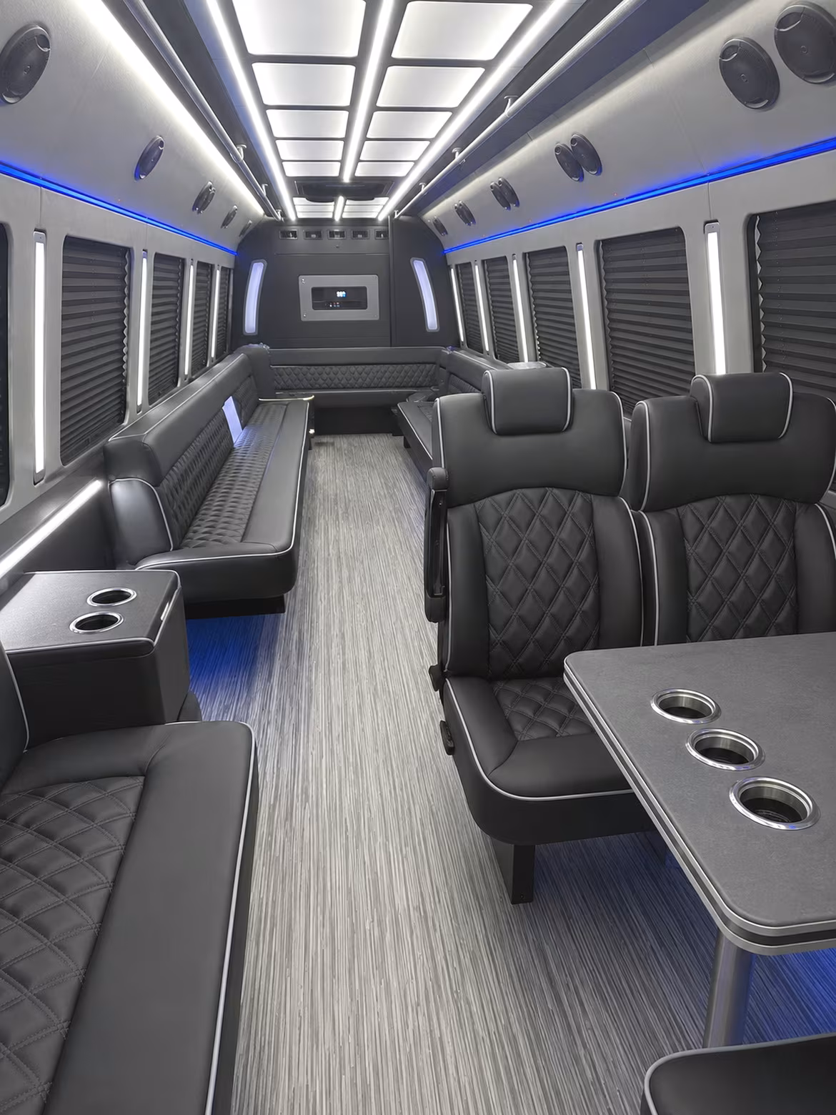 upland 25 passenger party bus inside