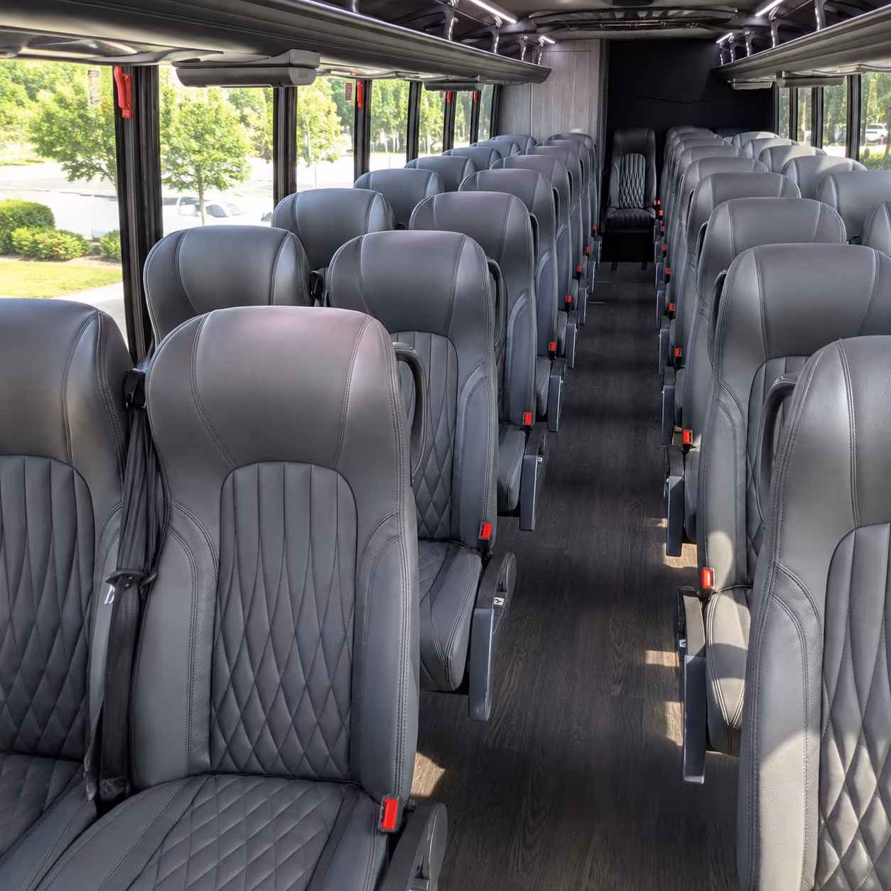 upland 28 passenger minibus interior