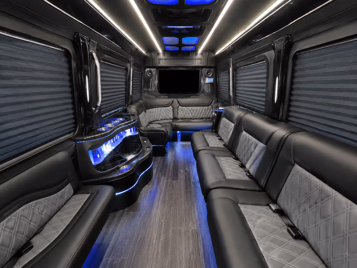 upland 30 passenger party bus interior