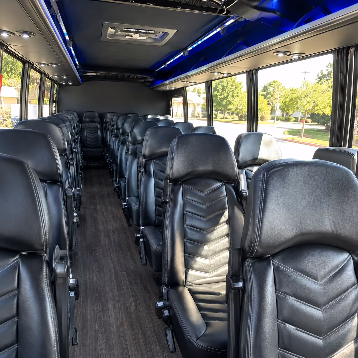 upland 35 passenger minibus inside