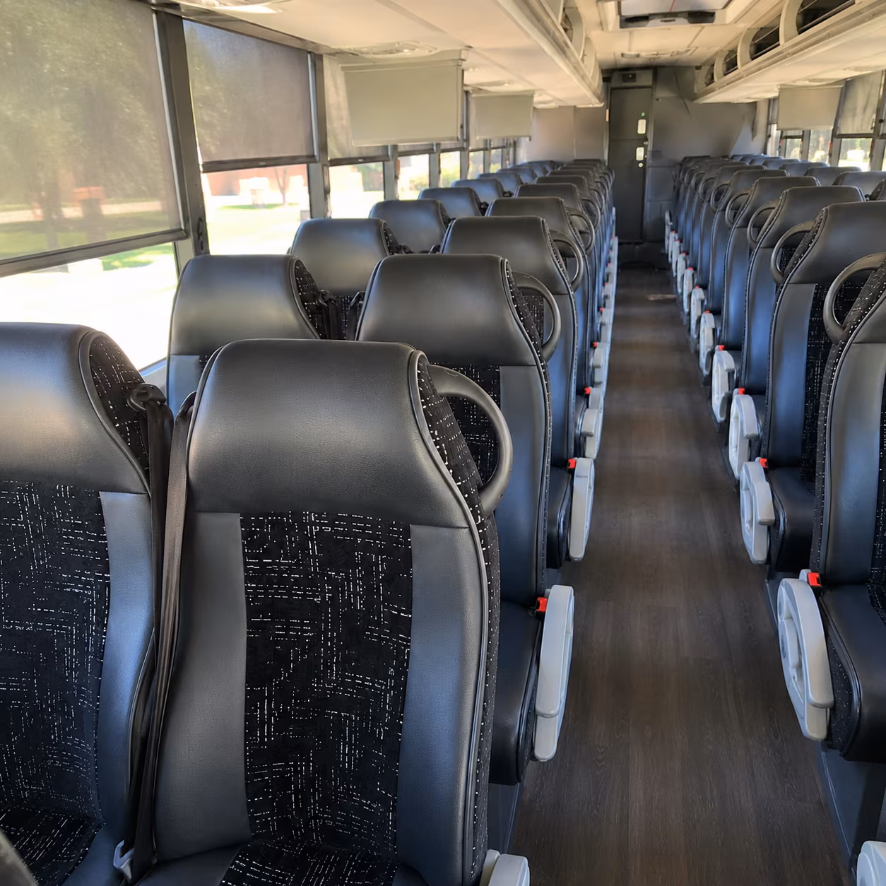 upland 56 passenger charter bus inside